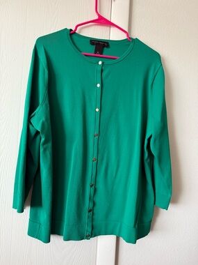Emerald green button down cardigan size XL